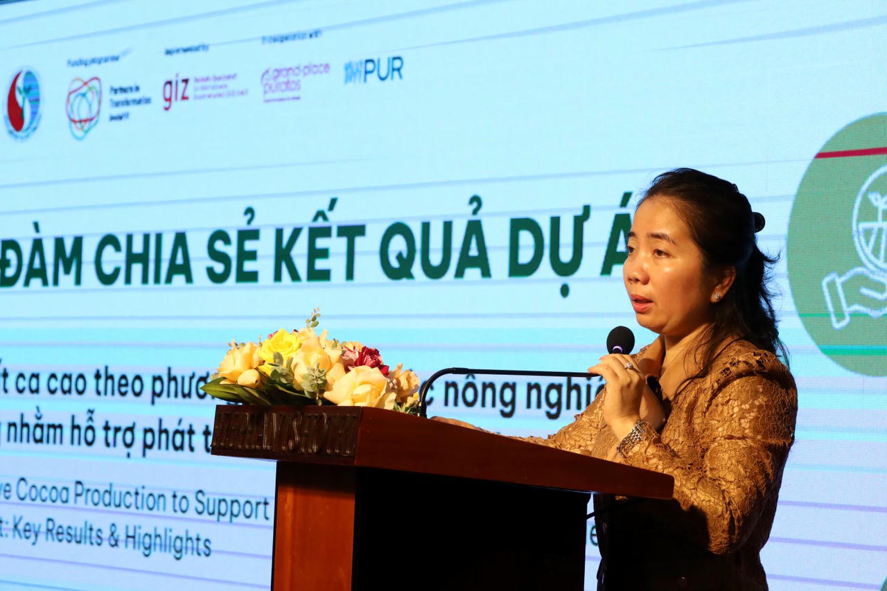 Bà Đặng Thị Thủy - Phó Giám đốc Sở NN&amp;MT tỉnh Đắk Lắk phát biểu.