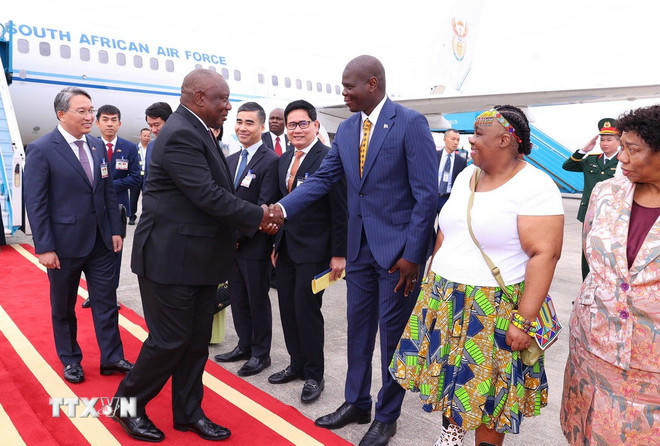 Tổng thống nước Cộng hòa Nam Phi Matamela Cyril Ramaphosa thăm cấp Nhà nước đến Việt Nam từ ngày 23 đến 24/10 theo lời mời của Chủ tịch nước Lương Cường. (Ảnh: Văn Điệp/TTXVN)