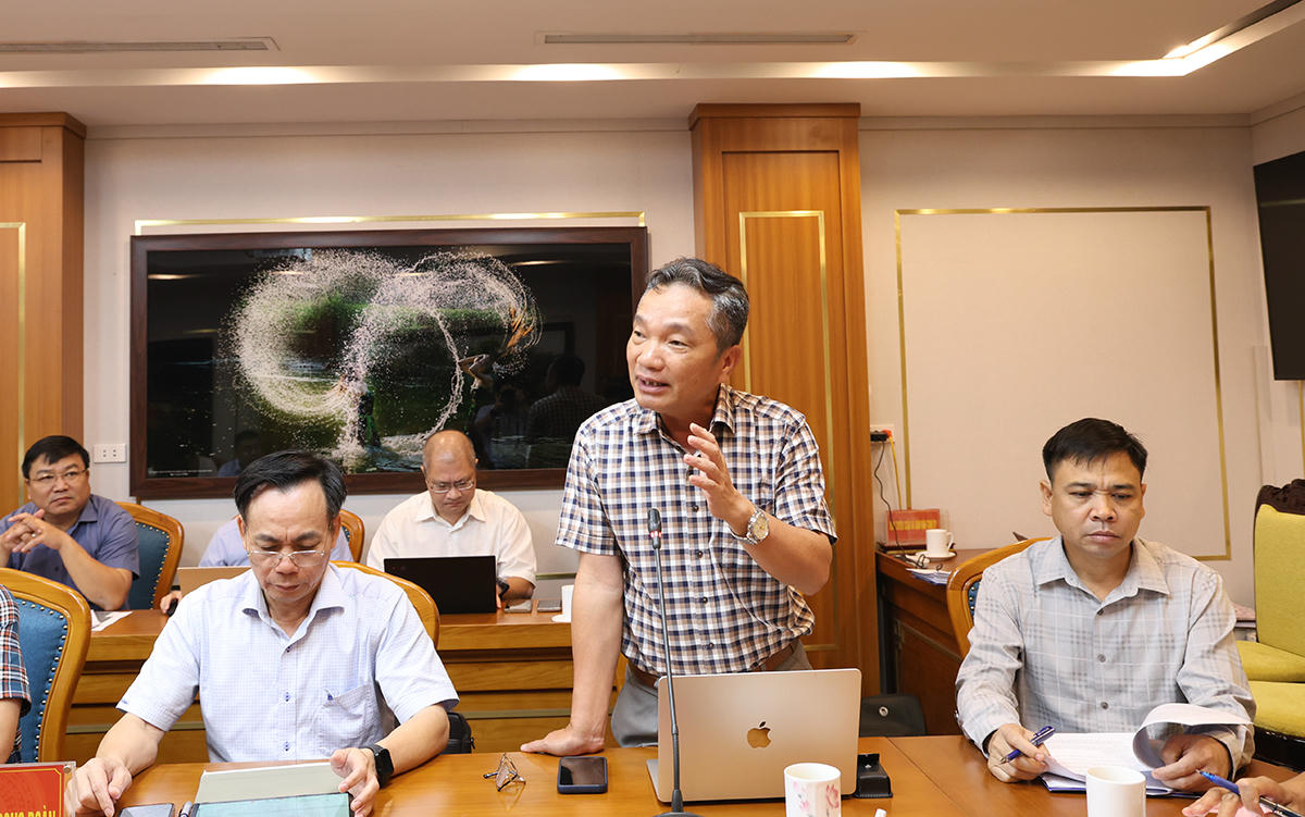 Giám đốc Ban QLDA Truyền tải điện – Trần Thế Hùng phát biểu tại buổi làm việc