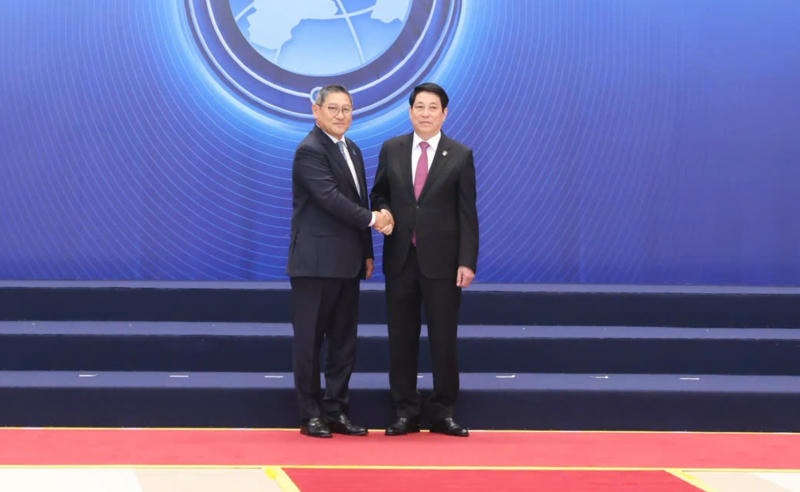 Chủ tịch nước Lương Cường chủ trì Lễ đón các Trưởng đoàn dự Lễ mở ký Công ước Hà Nội