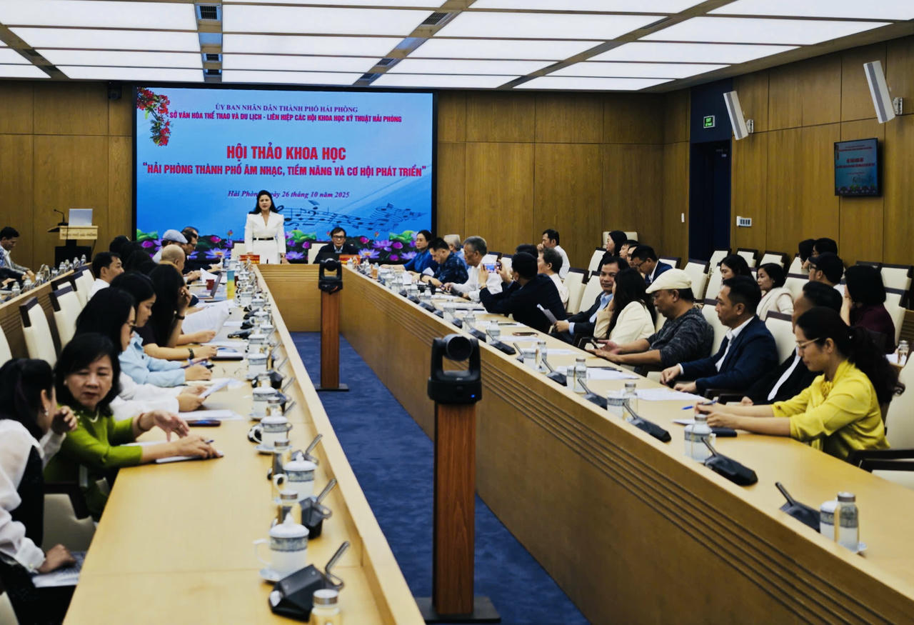 Tại hội thảo, các đại biểu đã trao đổi, chia sẻ chiến lược, giải pháp và hướng đi để xây dựng Hải Phòng trở thành “Thành phố âm nhạc”.