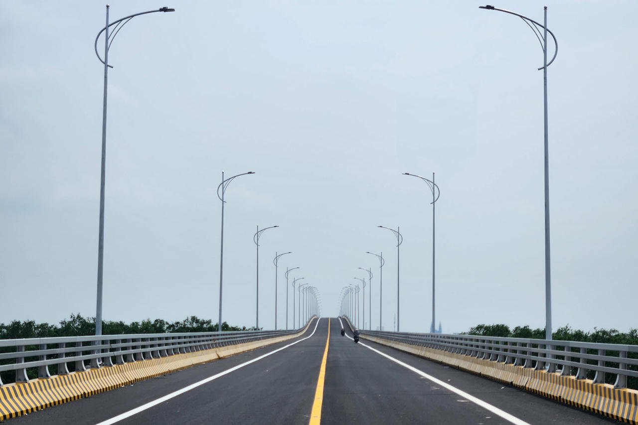 Hình ảnh cầu vượt đã thông xe kỹ thuật.