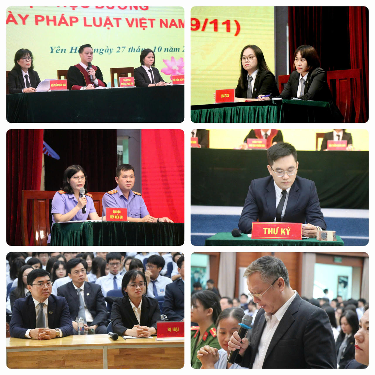 Các Luật sư thuộc Đoàn Luật sư TP Hà Nội đóng vai những người tiến hành tố tụng và những người tham gia tố tụng trong "Phiên tòa giả định".