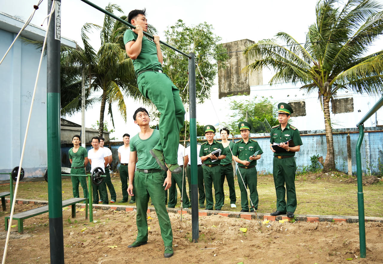 Đồn Biên phòng Khánh Hội duy trì nghiêm công tác huấn luyện thể lực cho Bộ đội.