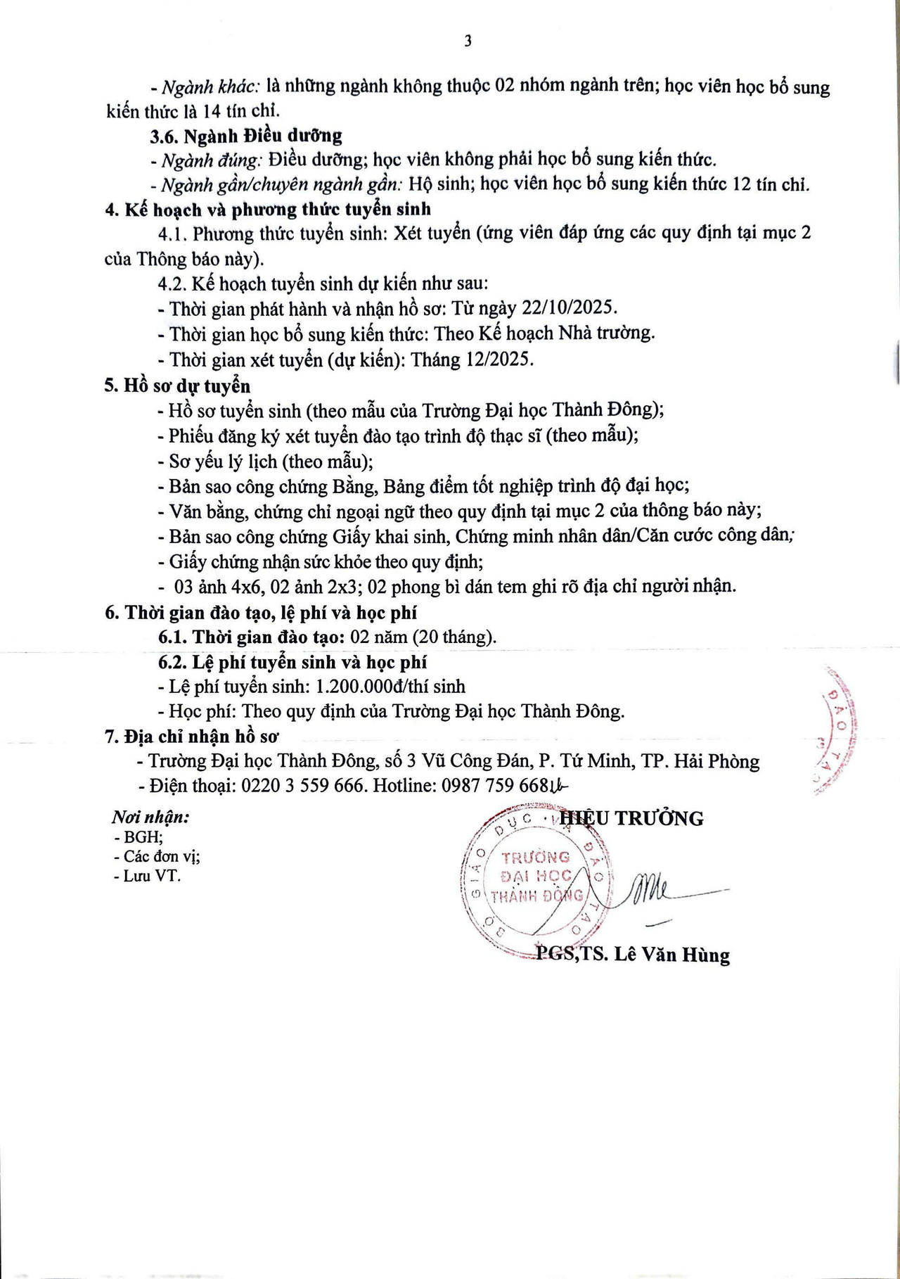 Trường Đại học Thành Đông thông báo tuyển sinh trình độ thạc sĩ đợt 5 năm 2025
