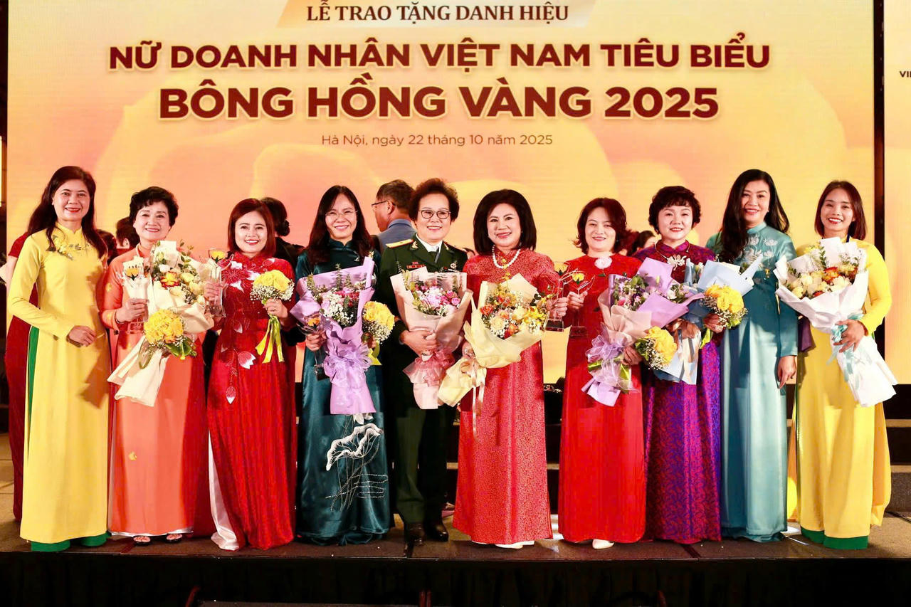Bà Bùi Thị Hải Yến&nbsp;được vinh danh danh hiệu “Nữ Doanh nhân Việt Nam tiêu biểu – Bông hồng Vàng 2025” do Liên đoàn Thương mại và Công nghiệp Việt Nam (VCCI) trao tặng