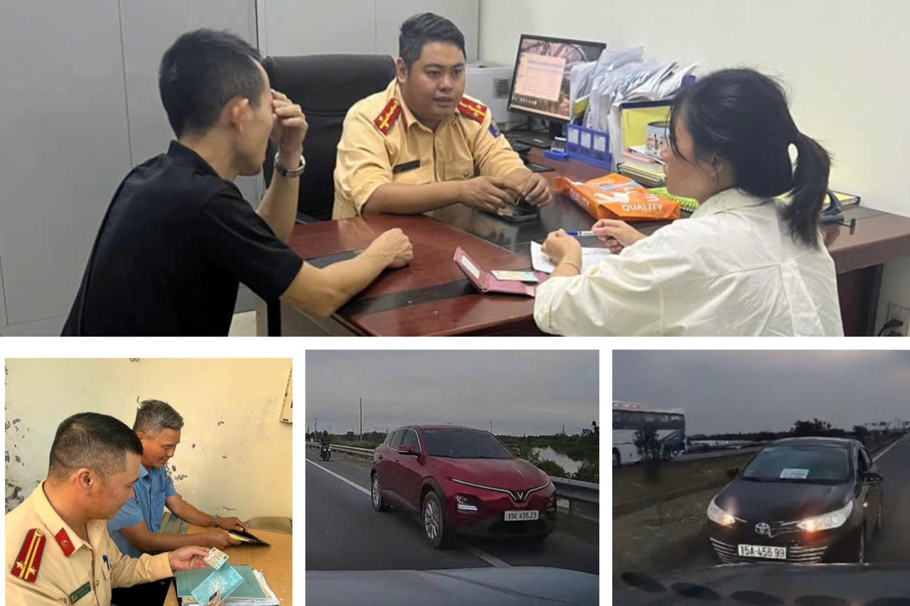 Xử lý nghiêm 2 trường hợp lái ô tô đi ngược chiều trên đường Tân Vũ – Lạch Huyện