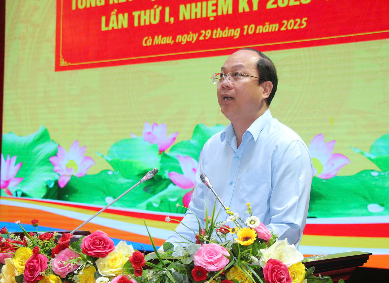 Ông Nguyễn Hồ Hải – Bí thư Tỉnh ủy Cà Mau, phát biểu chỉ đạo tại Hội nghị.