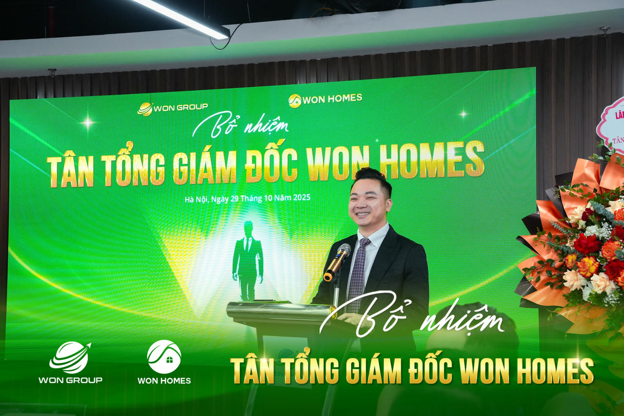 Ông Đinh Văn Tuấn - Tân Tổng Giám đốc Công ty Cổ phần BĐS Won Homes phát biểu tại sự kiện.