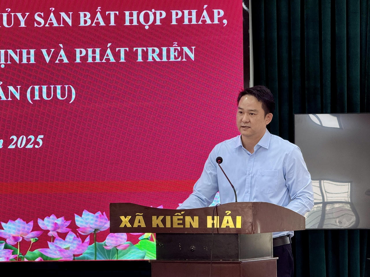 Phó Giám đốc Sở Tư pháp thành phố Hải Phòng&nbsp;Trần Đức Huấn phát biểu tại Hội nghị