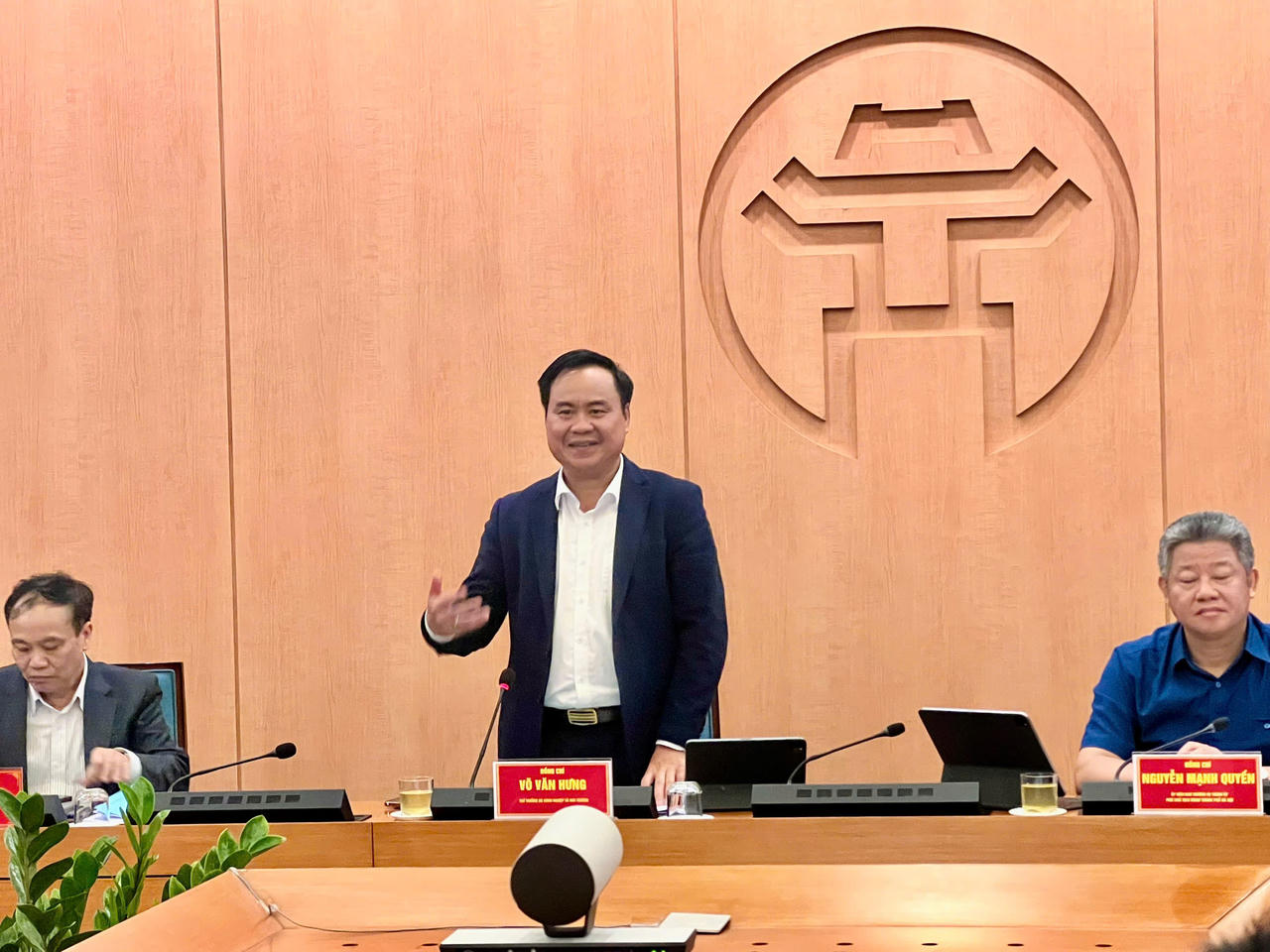 Thứ trưởng Bộ NN&amp;MT Võ Văn Hưng phát biểu chỉ đạo kết luận cuộc họp. (Ảnh: PV).