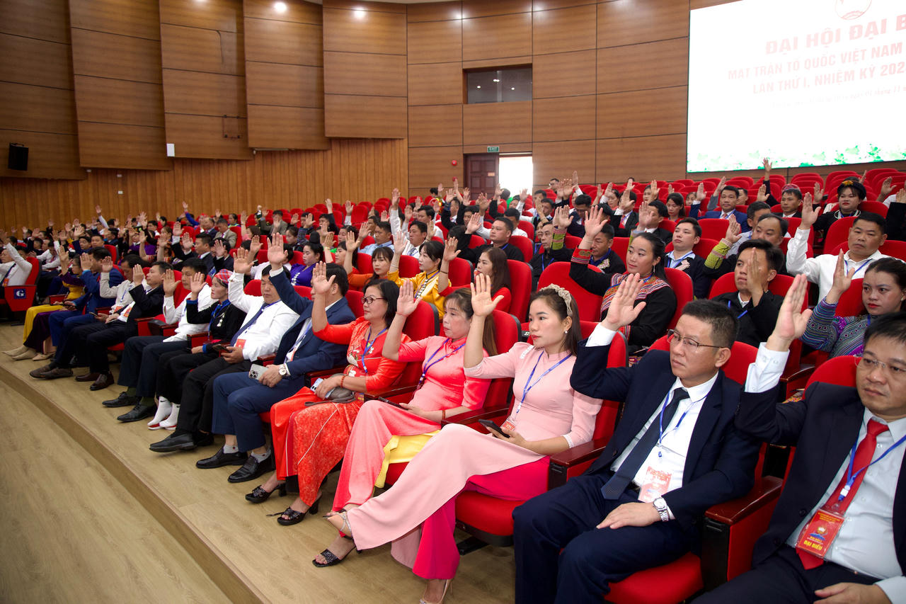 Các đại biểu biểu quyết tại Đại hội