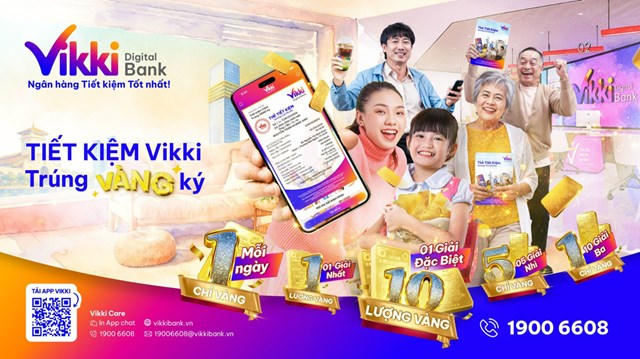 Trúng VÀNG mỗi ngày cùng Vikki Bank - Ngân hàng Tiết kiệm Tốt nhất