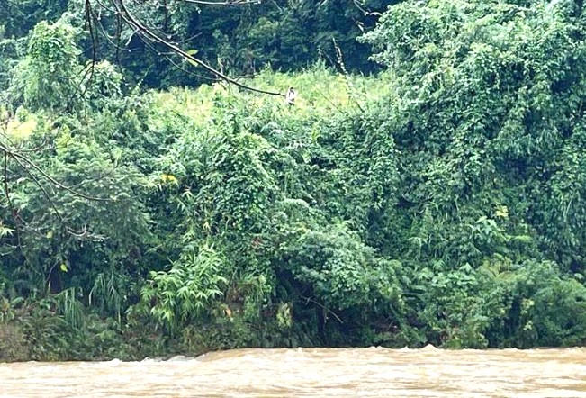 Chị Hồ Thị Một được tìm thấy đơn độc bên bờ suối dọc sông Long Đại, đoạn qua bản Mít Cát.