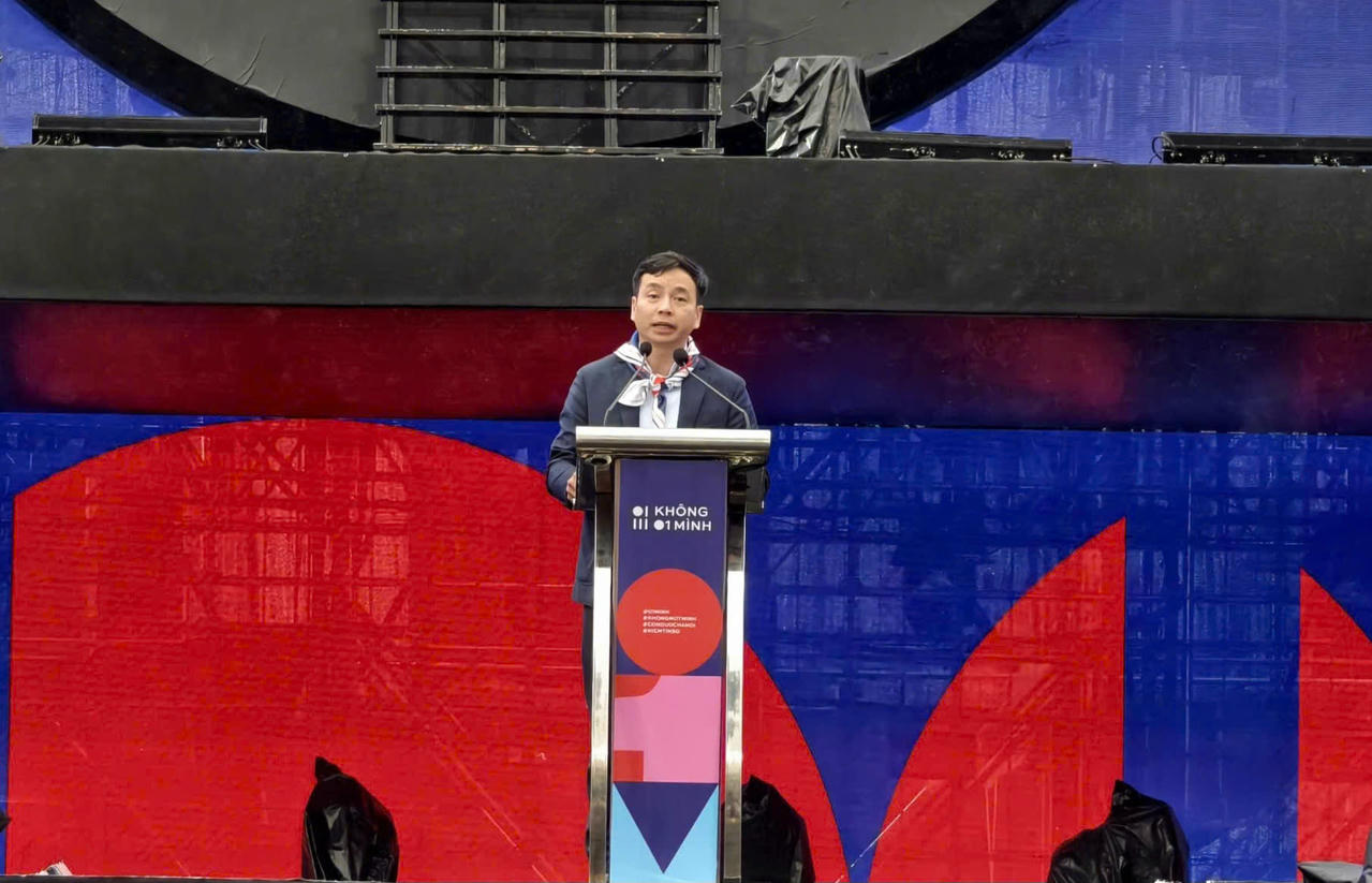 Thiếu tướng Lê Xuân Minh, Cục trưởng Cục An ninh mạng và phòng chống tội phạm sử dụng công nghệ cao phát biểu tại lễ khai mạc