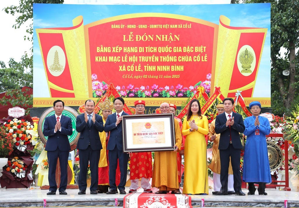 Chùa Cổ Lễ đón nhận bằng Di tích Quốc gia đặc biệt và khai mạc Lễ hội truyền thống năm 2025