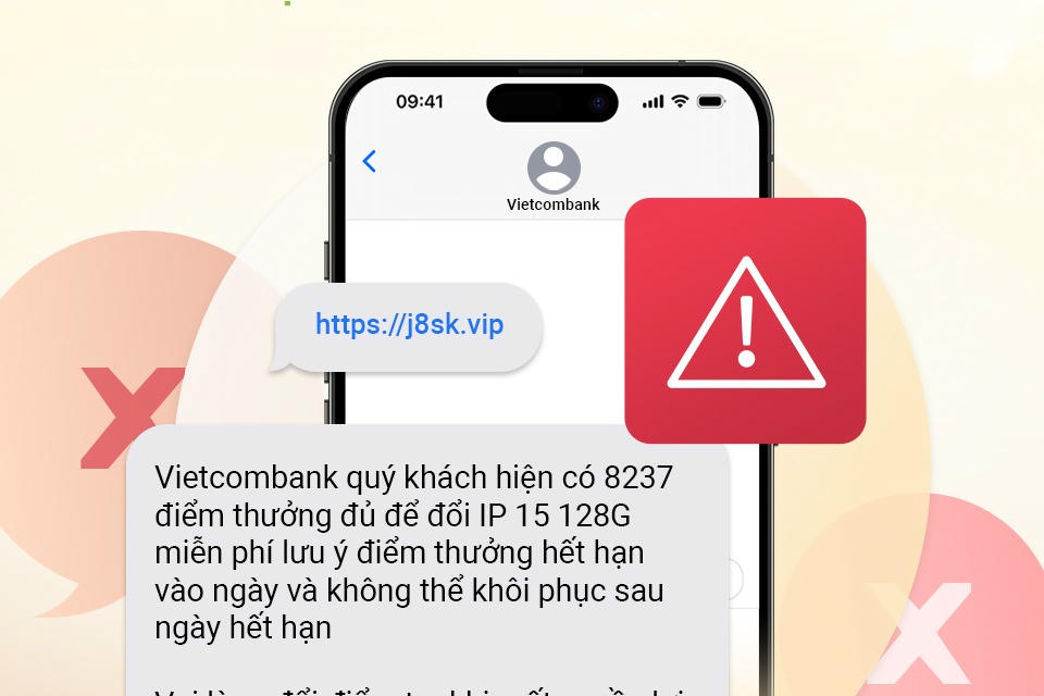 Vietcombank cảnh cáo về tin nhắn thông báo đổi điểm thưởng