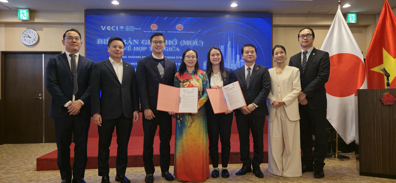 Hội đồng Doanh nhân nữ Việt Nam và Hiệp hội Doanh nghiệp Việt Nam tại Nhật bản đã ký Biên bản ghi nhớ về hợp tác.