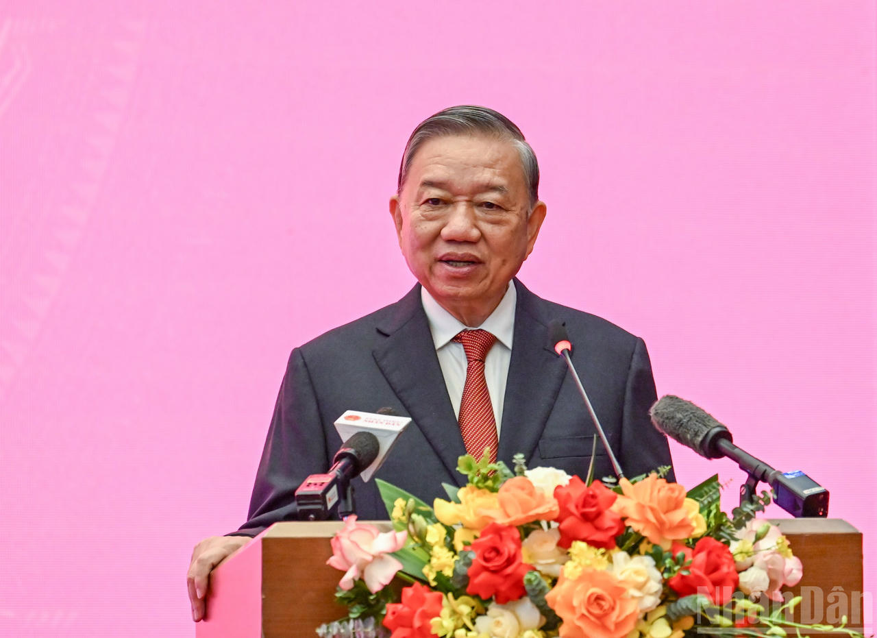 Tổng Bí thư Tô Lâm phát biểu tại buổi lễ. Ảnh: nhandan.vn