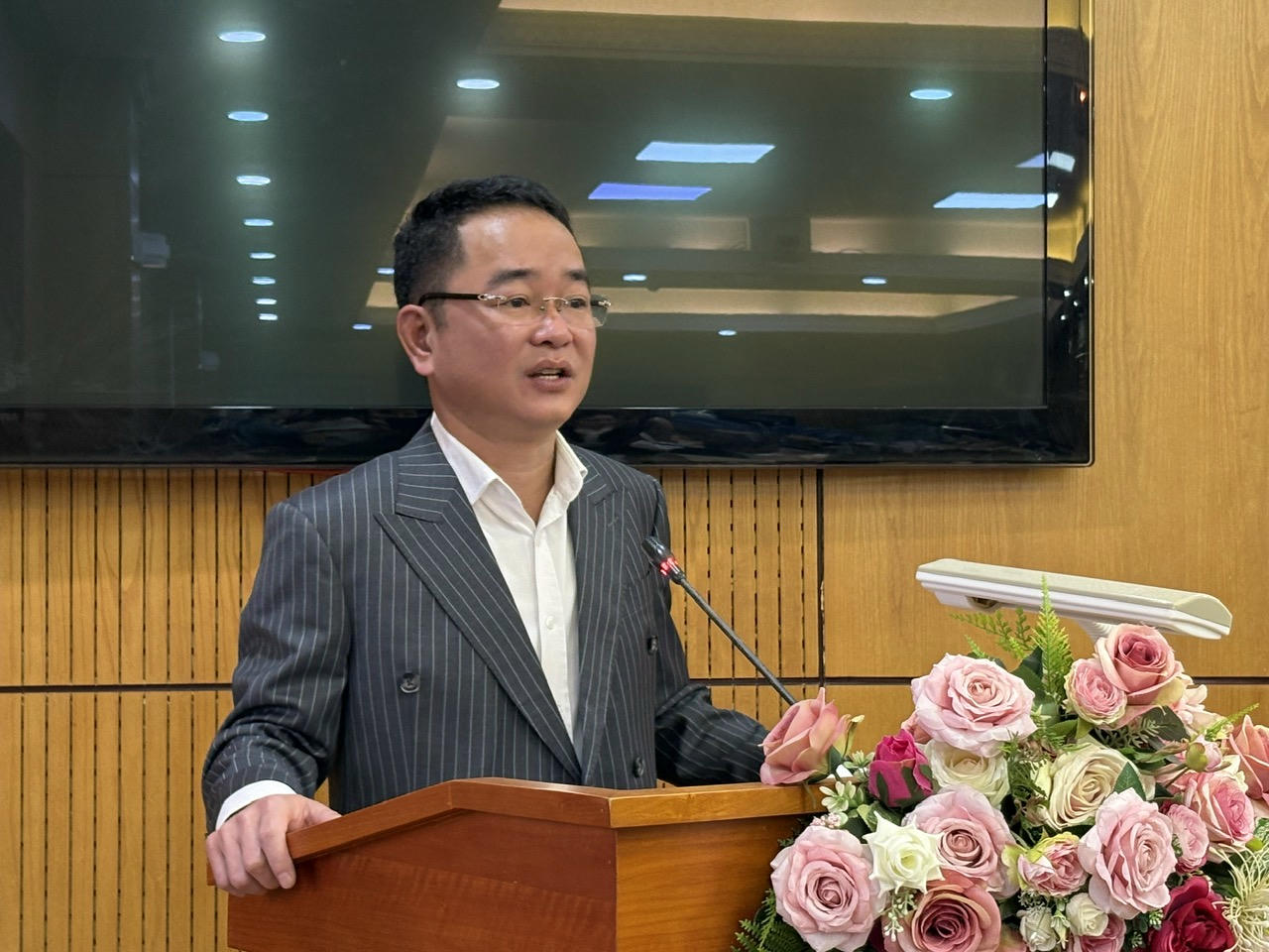 Tổng Biên tập Báo Pháp luật Việt Nam Vũ Hoài Nam phát biểu khai mạc. (Ảnh: PV)