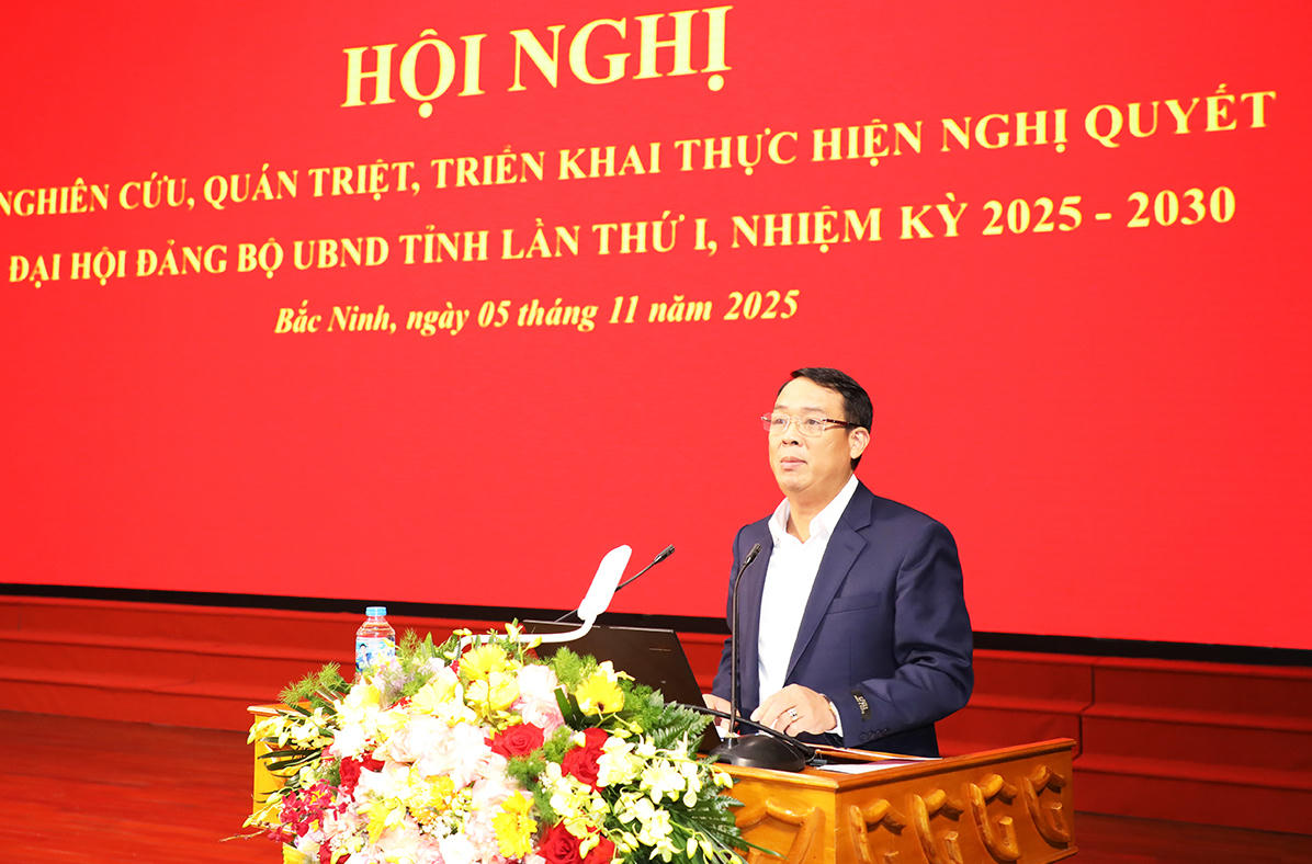 Ông Nguyễn Mạnh Hùng, Phó Bí thư Đảng ủy UBND tỉnh phát biểu chỉ đạo hội nghị.