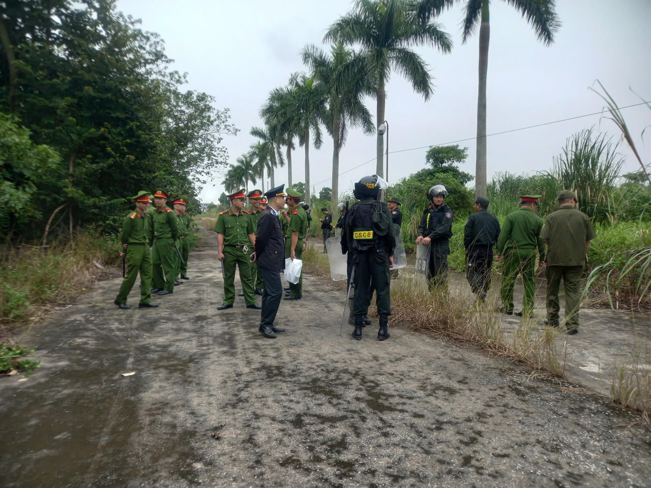 Tham gia đoàn cưỡng chế THADS TP Hải Phòng; Đại diện VKSND TP Hải Phòng; Công an TP Hải Phòng; đại diện lãnh đạo UBND xã Kẻ Sặt và UBND xã Cẩm Giàng.