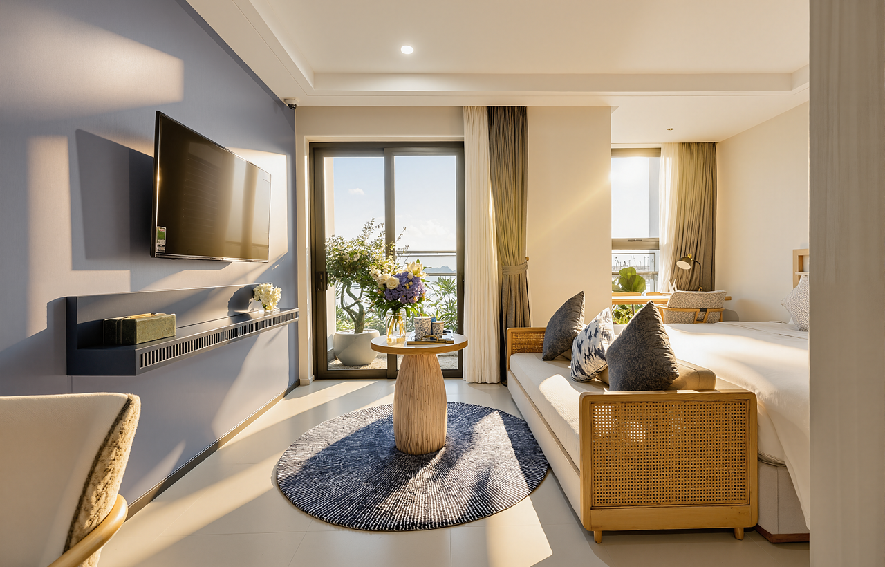 Căn hộ mẫu 1 phòng ngủ + 1 Sun Centro Town. Ảnh: Ánh Dương.