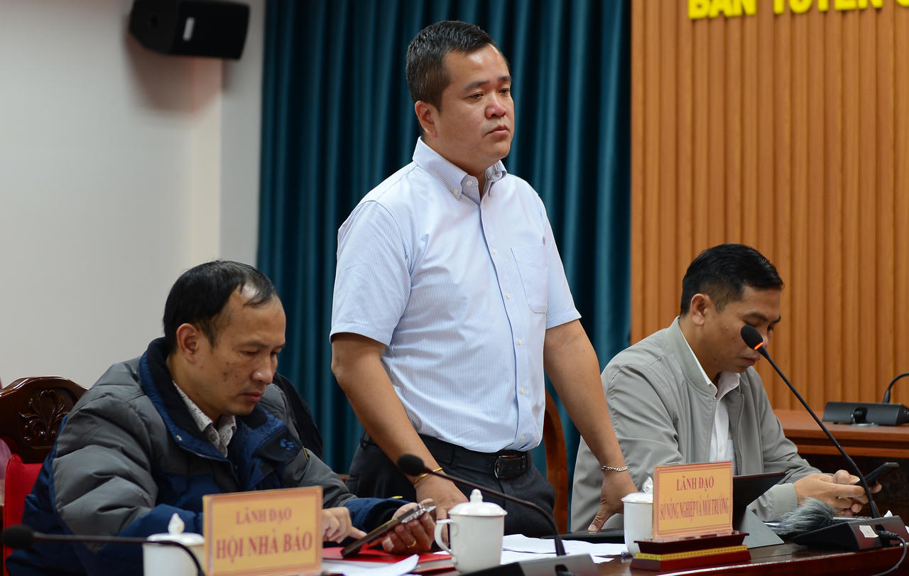 Ông Nguyễn Hà Lộc thông tin về sự cố vỡ đập hồ chứa nước.