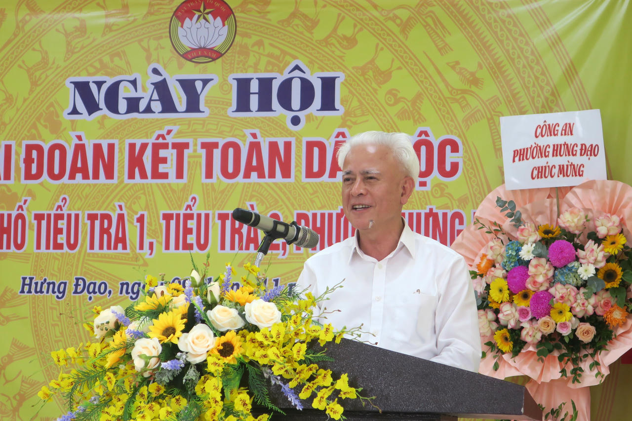 Trưởng ban Ban Nội Chính Nguyễn Đình Chuyến phát biểu tại ngày hội.