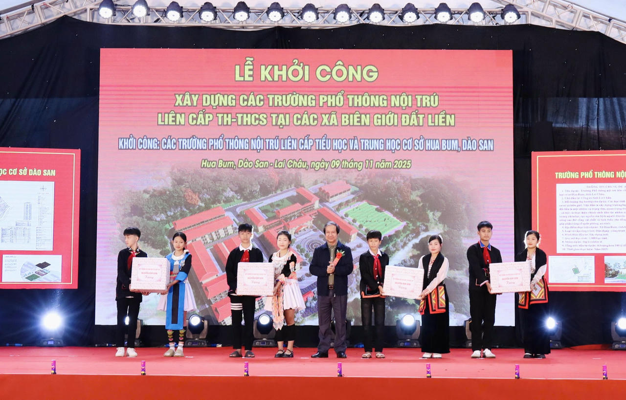 Khởi công xây dựng các trường nội trú liên cấp tại các xã biên giới Lào Cai và Lai Châu