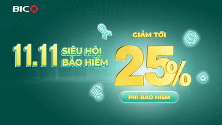 BIC ưu đãi tới 25% phí bảo hiểm trong ngày 11/11