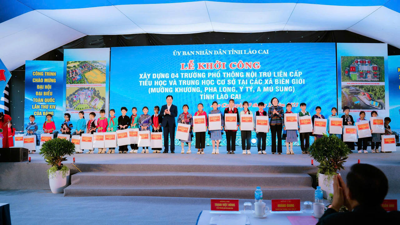 Khởi công xây dựng các trường nội trú liên cấp tại các xã biên giới Lào Cai và Lai Châu