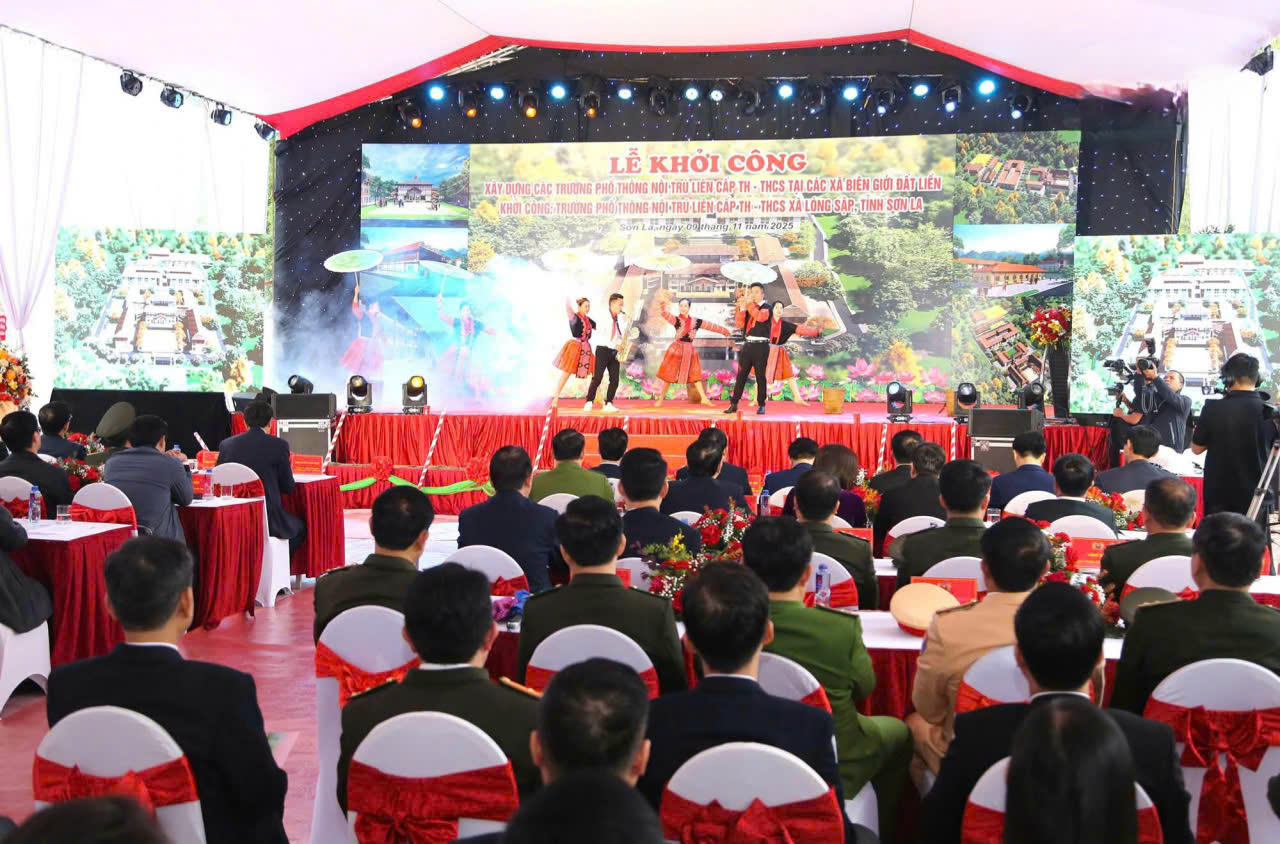 Lễ khởi công xây dựng Trường phổ thông nội trú liên cấp TH&amp;THCS xã Lóng Sập.