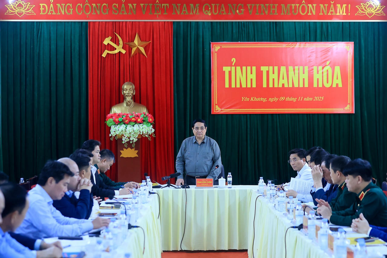 Thủ tướng Chính phủ Phạm Minh Chính làm việc với Thường trực Tỉnh ủy Thanh Hóa.