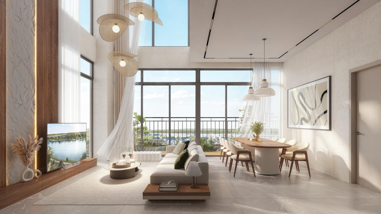 Swanlake Residences sở hữu nhiều dòng căn hộ đặc biệt. Trong ảnh là căn hộ duplex thông tầng