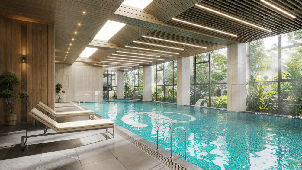 Bể bơi 4 mùa trong nhà, công nghệ điện phân muối lần đầu tiên có tại Nghệ An, nằm tại Swanlake Residences