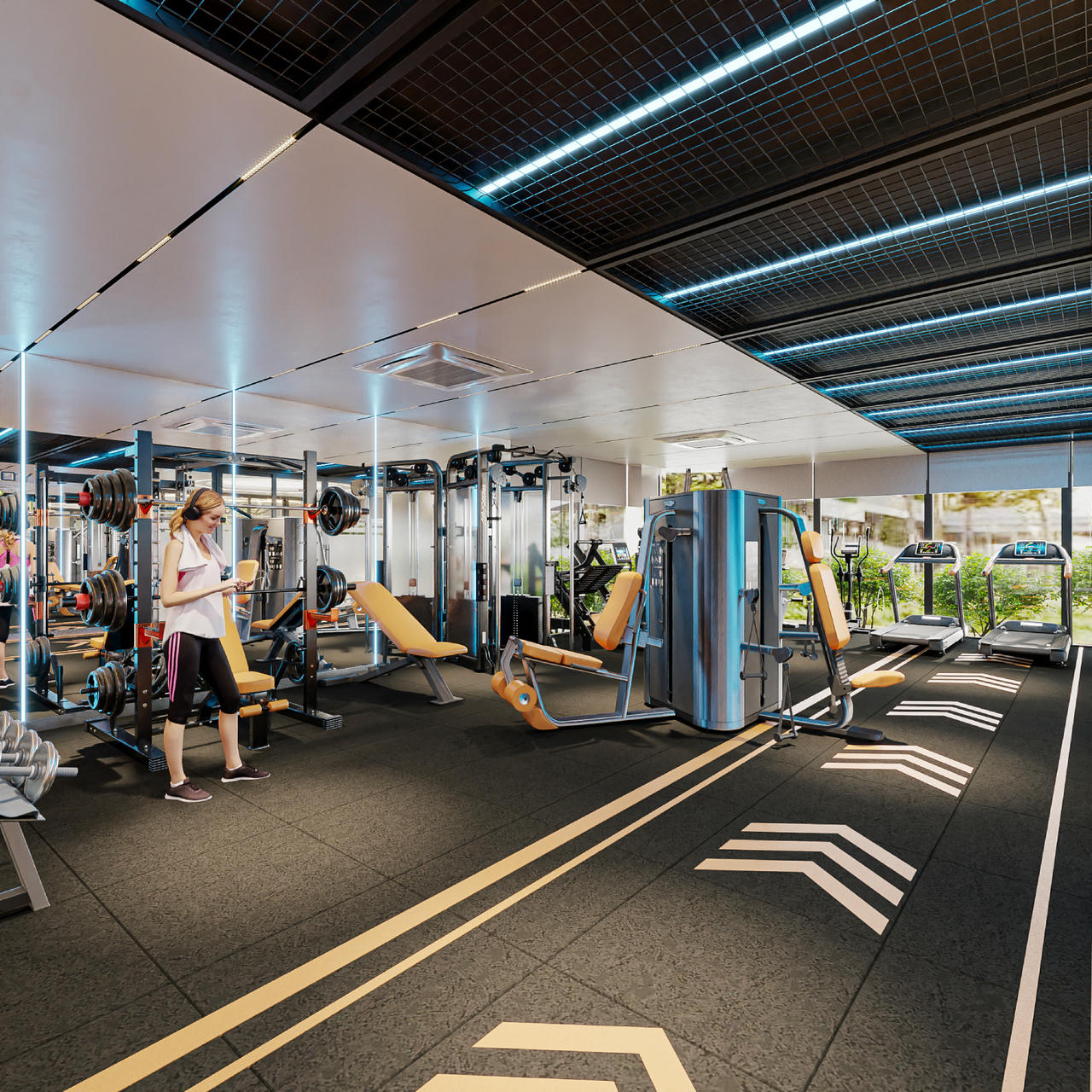 Phòng tập gym hiện đại