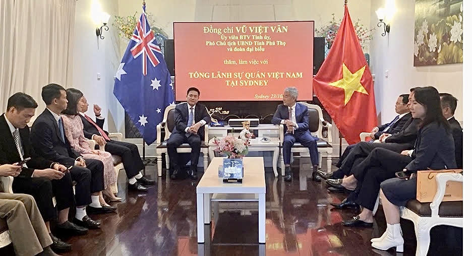 Chương trình xúc tiến đầu tư, thương mại, du lịch và thăm hữu nghị tại Australia tháng 10/2025. Ảnh: phutho.gov.vn