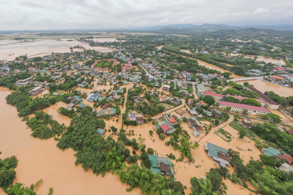 Một số xã ở tỉnh Hà Tĩnh bị ngập sâu trong đợt mưa lũ vừa qua.