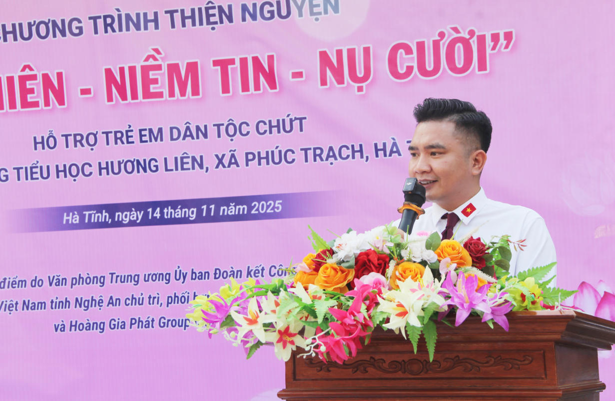 Ông Hoàng Nguyễn Trọng Dũng - Chủ tịch HĐQT, Tổng Giám đốc Tập đoàn Hoàng Gia Phát phát biểu tại chương trình