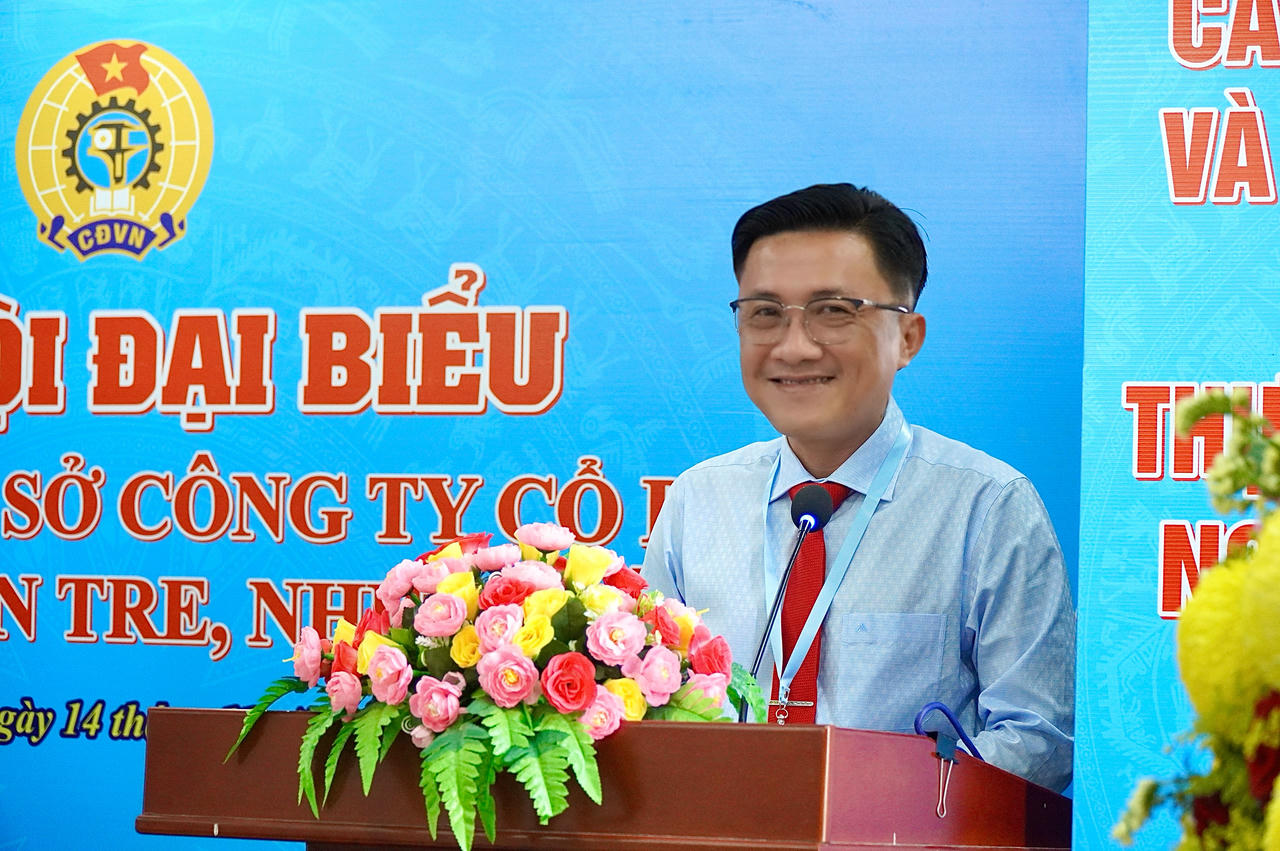 Ông Trần Thanh Bình phát biểu tại đại hội