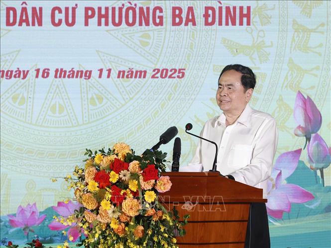 Chủ tịch Quốc hội Trần Thanh Mẫn phát biểu. Ảnh: Thống Nhất/TTXVN