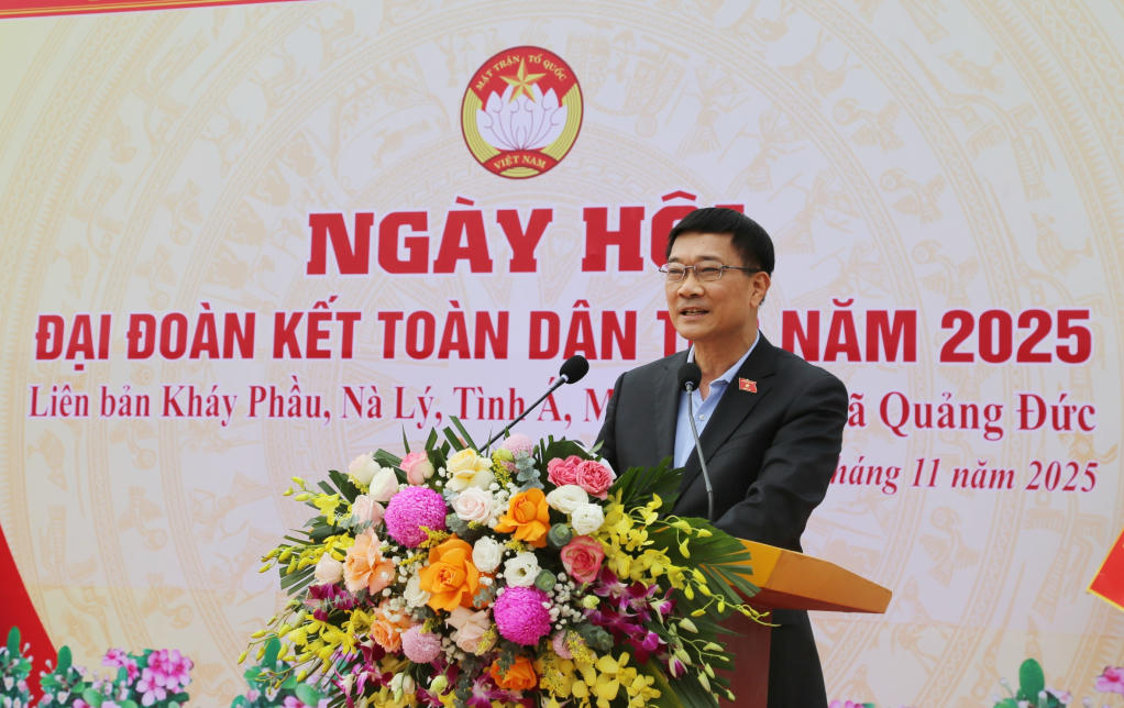 Phó Chủ tịch Quốc hội Vũ Hồng Thanh phát biểu tại ngày hội.