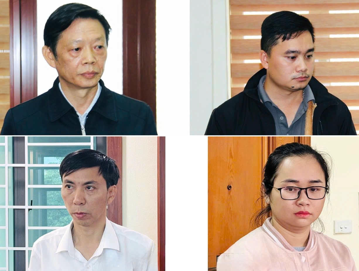 Các đối tượng tại Cơ quan Công an.