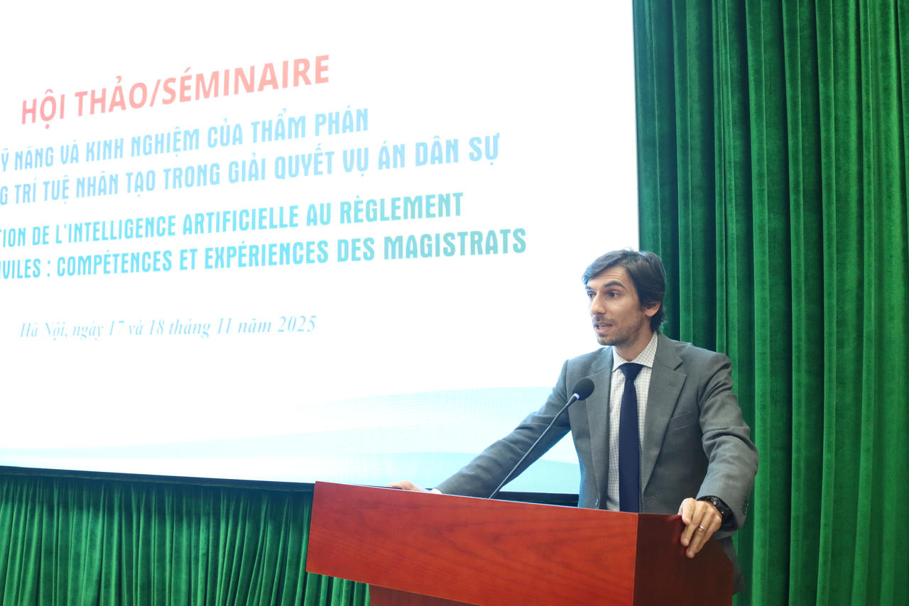 Ông Romain Busuttil, Phó Tham tán hợp tác và hoạt động văn hóa, Đại sứ quán Pháp tại Việt Nam phát biểu.