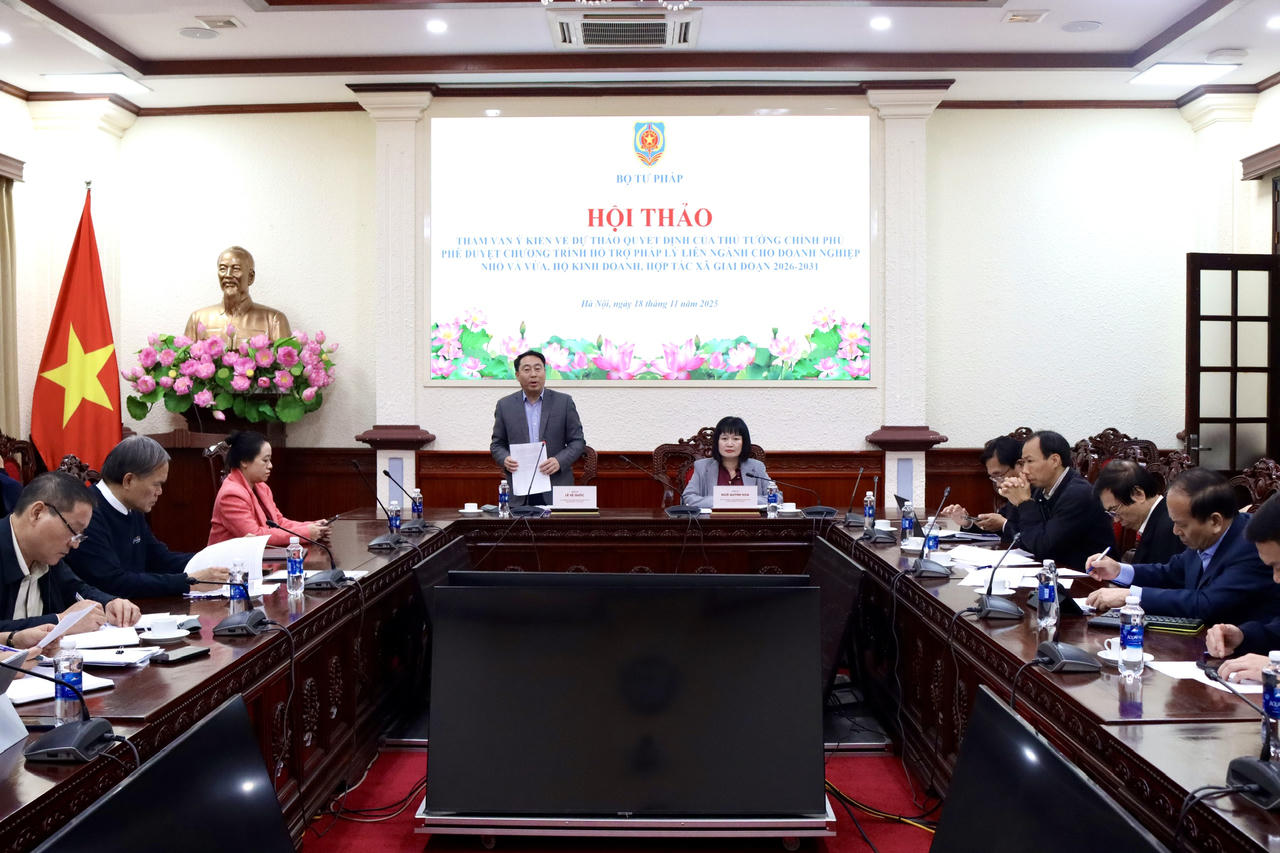 Hoàn thiện Chương trình hỗ trợ pháp lý liên ngành cho doanh nghiệp nhỏ và vừa, hộ kinh doanh, hợp tác xã giai đoạn 2026-2031