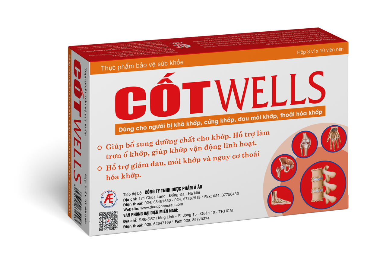 Thực phẩm bảo vệ sức khỏe CốtWells - Dùng cho người bị khô khớp, cứng khớp, đau mỏi khớp