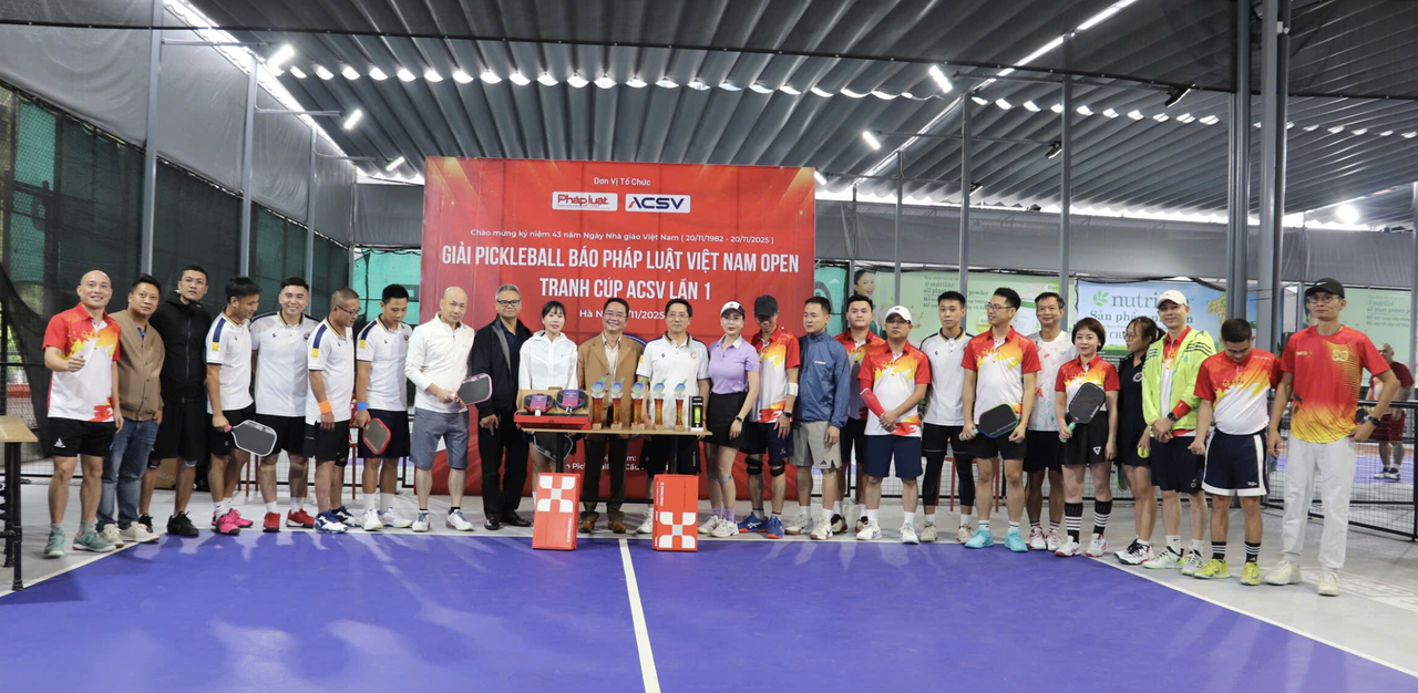 Sôi nổi Giải Pickleball Báo Pháp luật Việt Nam Open - Cúp ACSV lần thứ nhất, năm 2025