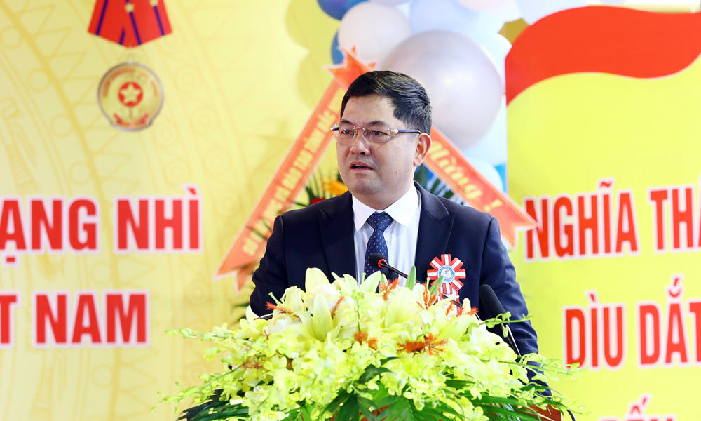 Bí thư Tỉnh ủy Nguyễn Hồng Thái phát biểu tại lễ kỷ niệm.