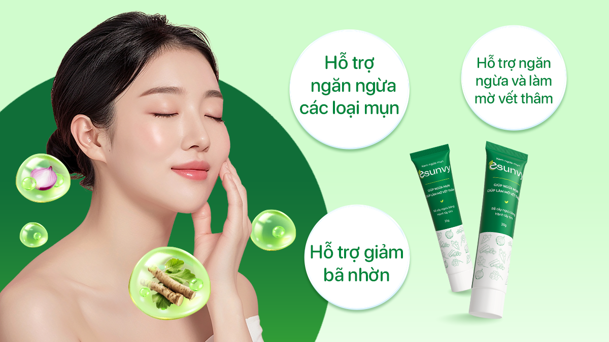 Kem ngừa mụn Esunvy hỗ trợ ngừa mụn, làm mờ vết thâm